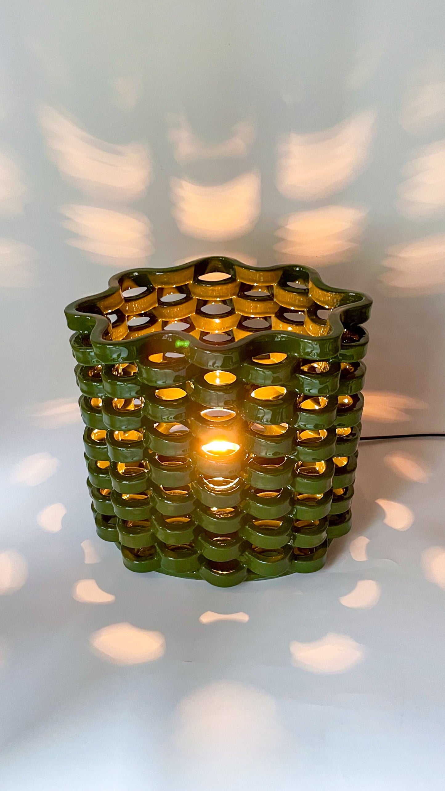 Ceramic Forest Eclipse Lamp