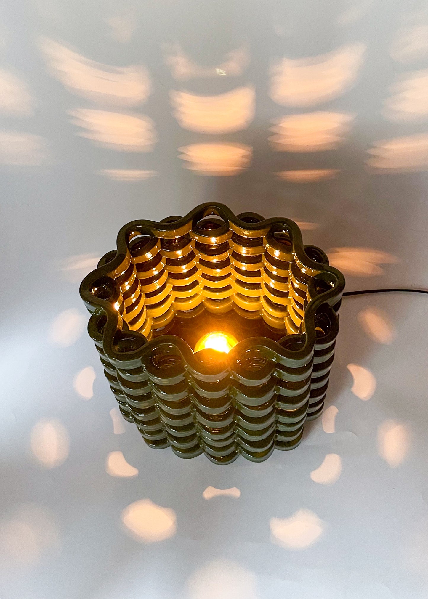 Ceramic Forest Eclipse Lamp