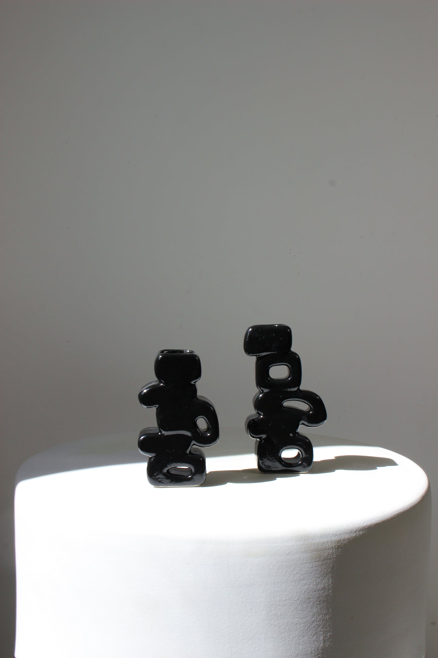 Stacked Candle Holder Set in Black