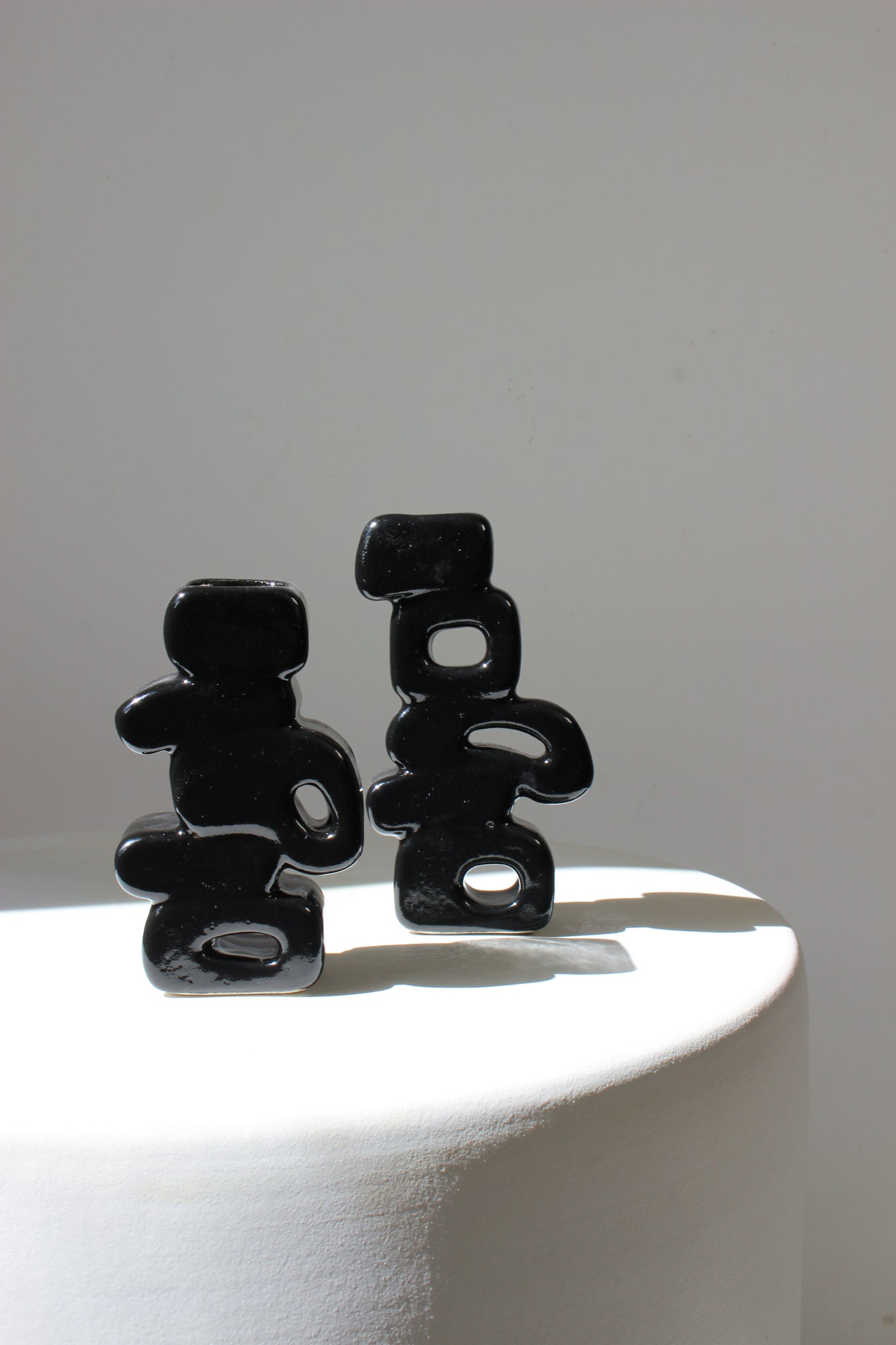 Stacked Candle Holder Set in Black