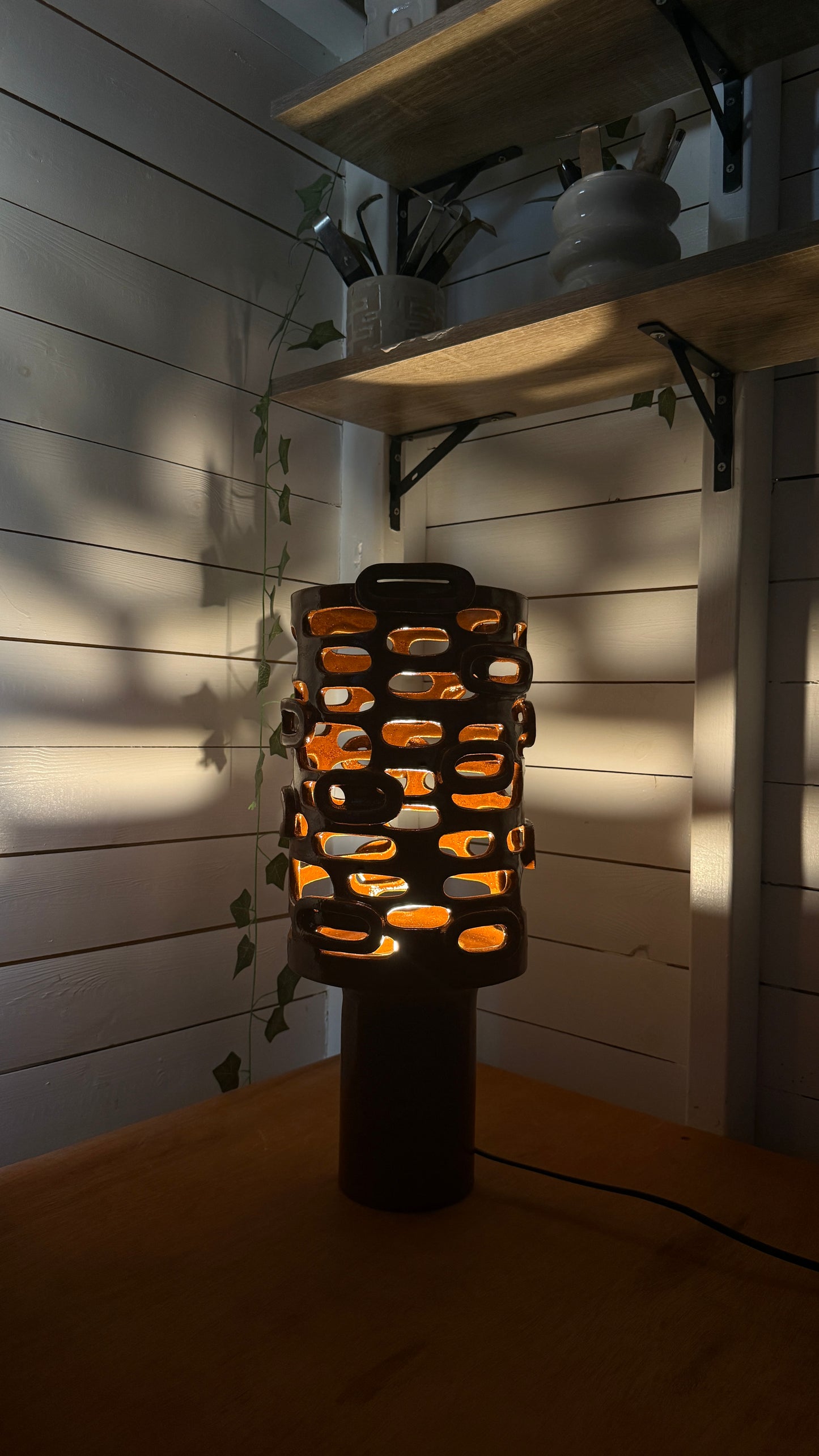 Retro Speckle Sienna Lamp